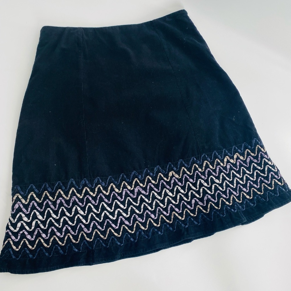 Boden black valor embroidered skirt